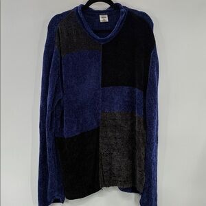 3For$20 Preview International V-Neck Sweater in Blue and Black Soft Size: 3X